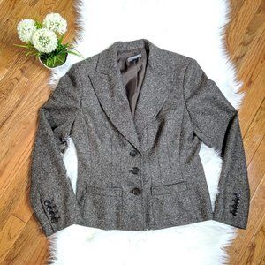 Ann Taylor Women's Career Blazer Gray Wool Sz 10P